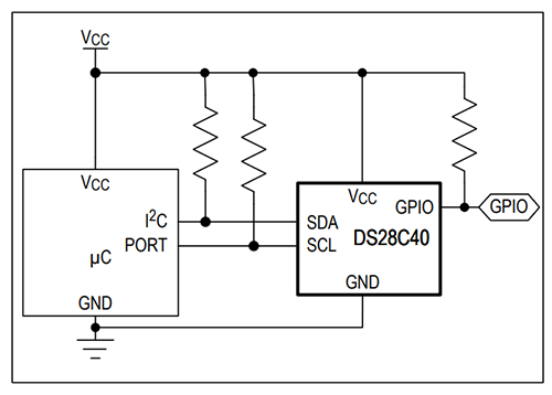 Application Circuit Diagram - Analog Devices / Maxim Integrated DS28C40 DeepCover Automotive I2C Authenticators